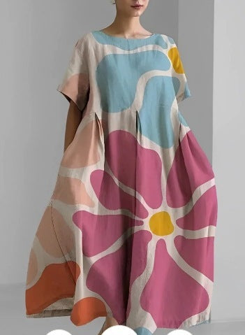 Women's Round Neck Fashion Short Sleeve Dress