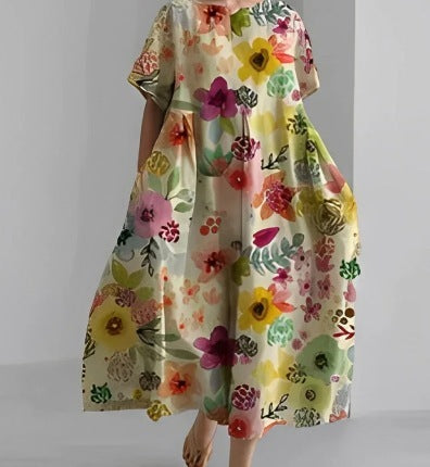 Women's Round Neck Fashion Short Sleeve Dress