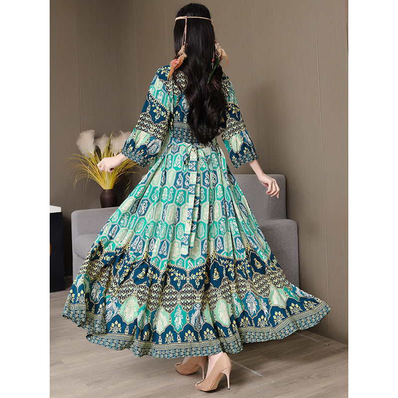 Women's Bohemian Print Maxi Dress