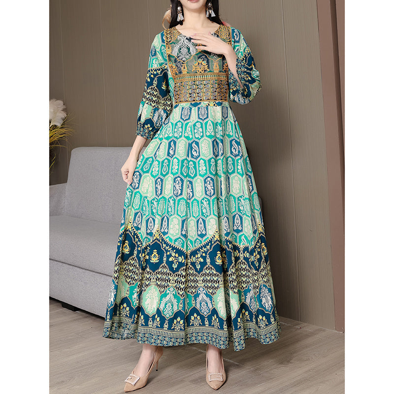 Women's Bohemian Print Maxi Dress