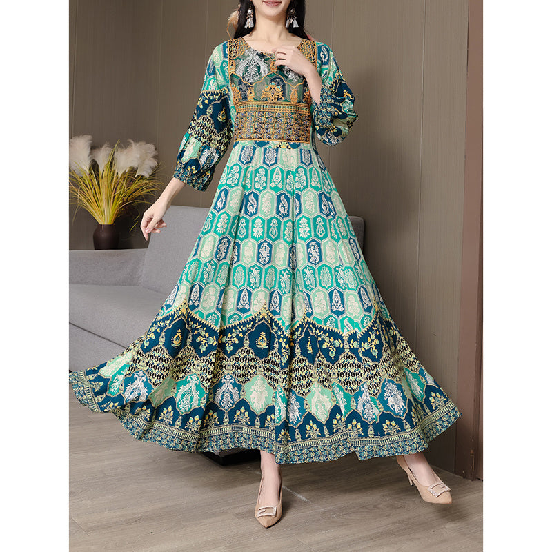 Women's Bohemian Print Maxi Dress