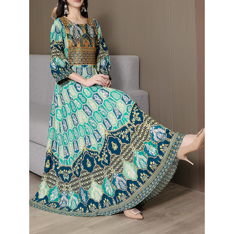 Women's Bohemian Print Maxi Dress
