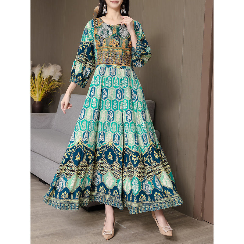 Women's Bohemian Print Maxi Dress
