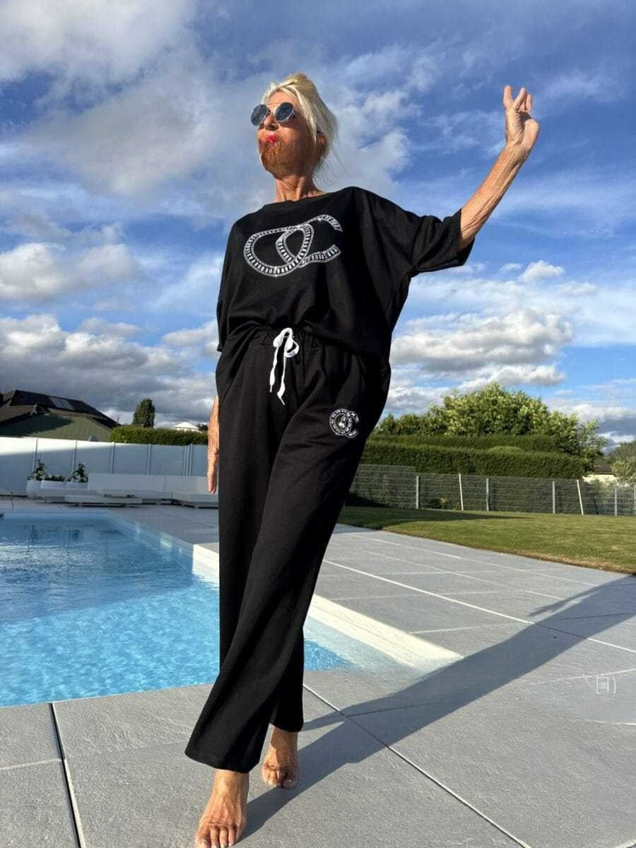Women's Casual Fashion Tops Trousers 2 Pieces Suit