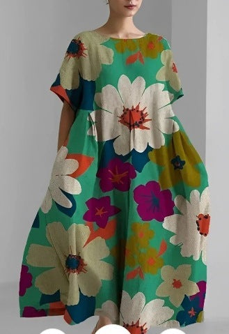 Women's Round Neck Fashion Short Sleeve Dress