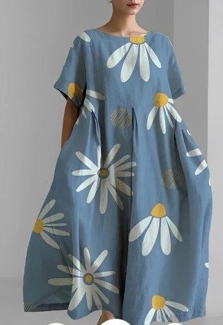 Women's Round Neck Fashion Short Sleeve Dress