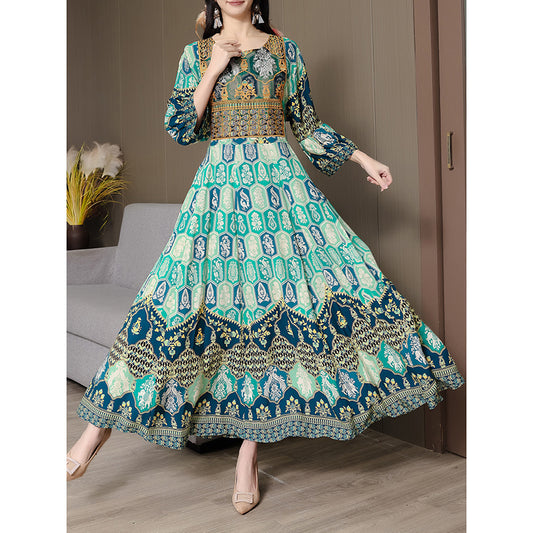 Women's Bohemian Print Maxi Dress