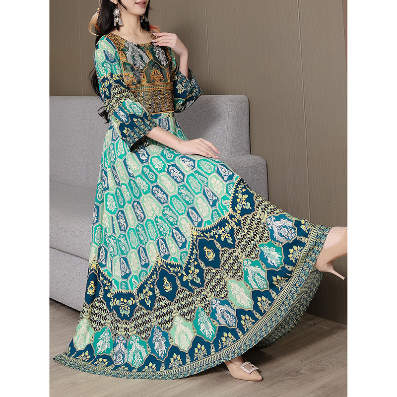 Women's Bohemian Print Maxi Dress