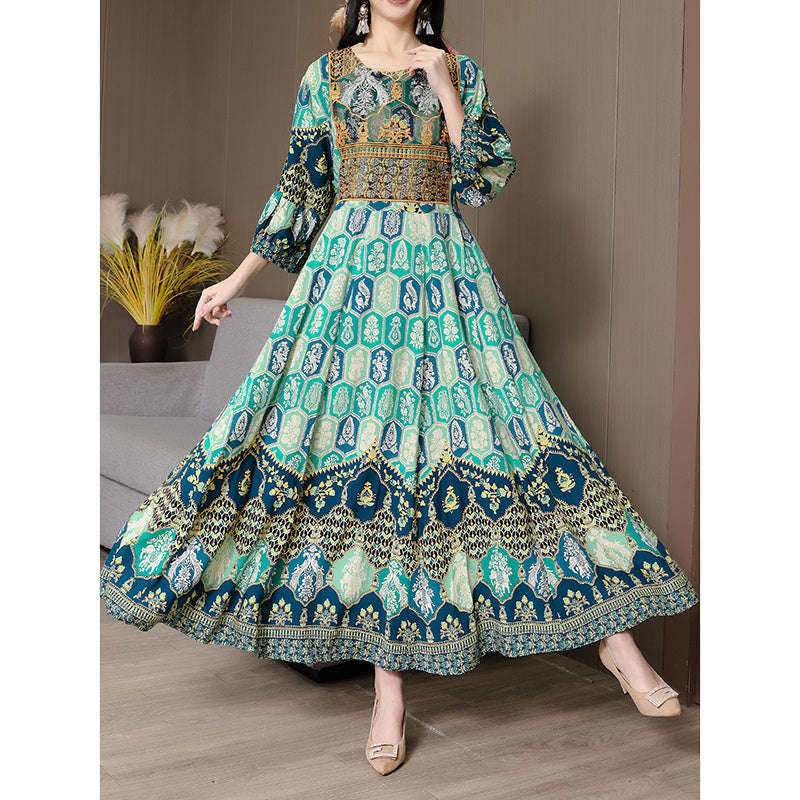 Women's Bohemian Print Maxi Dress