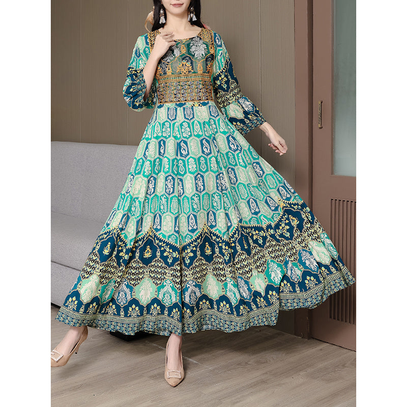 Women's Bohemian Print Maxi Dress